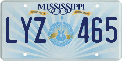 MS license plate LYZ465