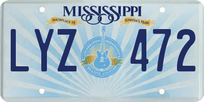 MS license plate LYZ472