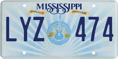 MS license plate LYZ474