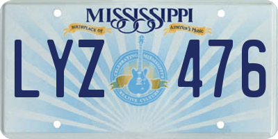 MS license plate LYZ476