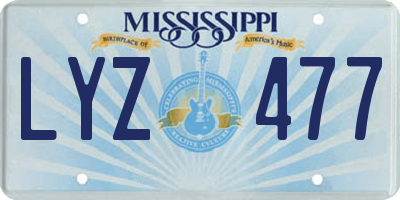 MS license plate LYZ477