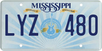 MS license plate LYZ480