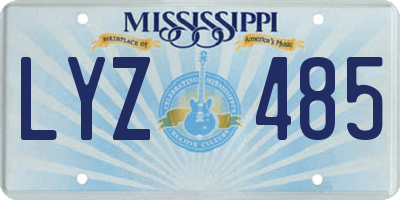 MS license plate LYZ485