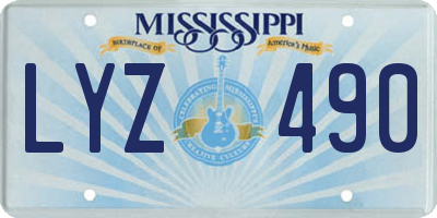 MS license plate LYZ490