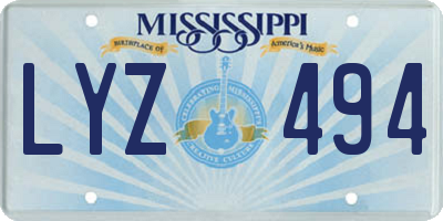 MS license plate LYZ494