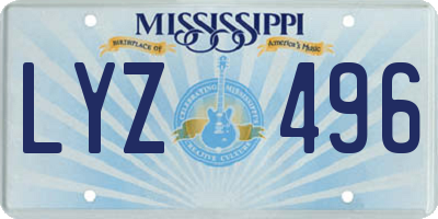 MS license plate LYZ496