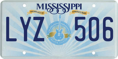 MS license plate LYZ506