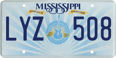 MS license plate LYZ508