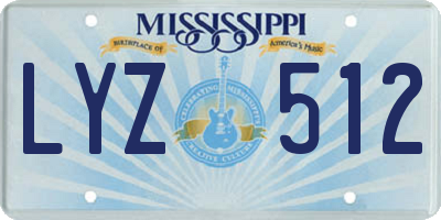 MS license plate LYZ512