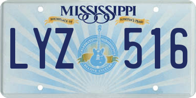 MS license plate LYZ516