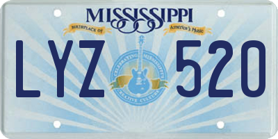 MS license plate LYZ520