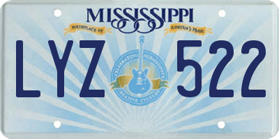 MS license plate LYZ522