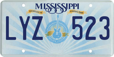 MS license plate LYZ523