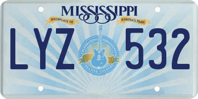 MS license plate LYZ532