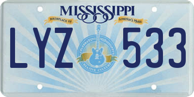 MS license plate LYZ533