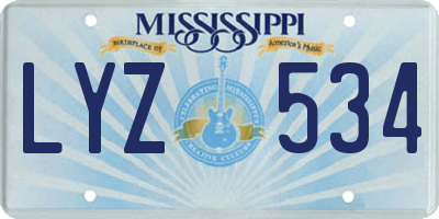 MS license plate LYZ534