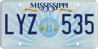 MS license plate LYZ535