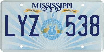 MS license plate LYZ538