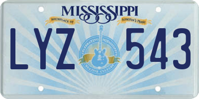 MS license plate LYZ543