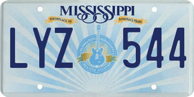 MS license plate LYZ544