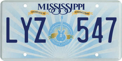 MS license plate LYZ547