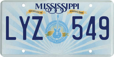 MS license plate LYZ549