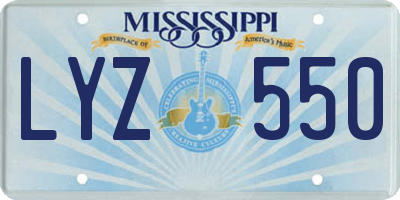 MS license plate LYZ550