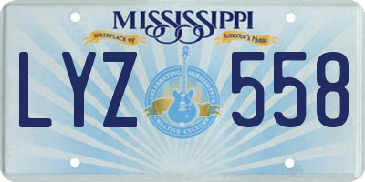 MS license plate LYZ558