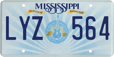 MS license plate LYZ564