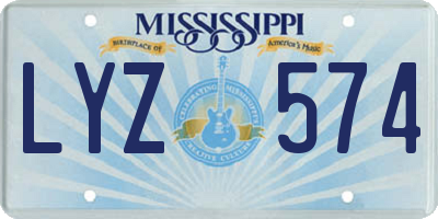 MS license plate LYZ574