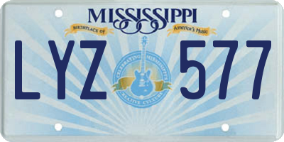 MS license plate LYZ577