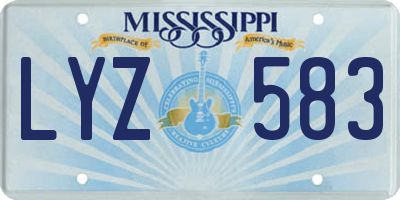 MS license plate LYZ583