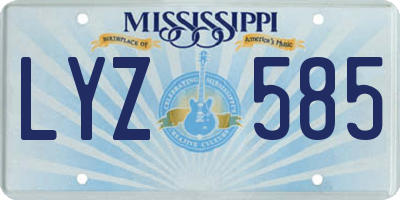 MS license plate LYZ585