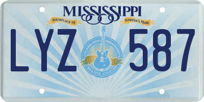 MS license plate LYZ587