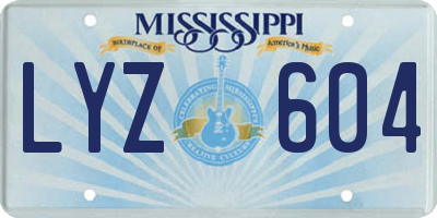 MS license plate LYZ604