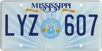 MS license plate LYZ607