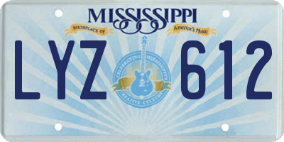 MS license plate LYZ612
