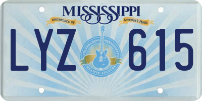 MS license plate LYZ615