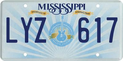 MS license plate LYZ617