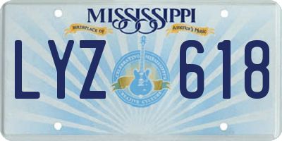 MS license plate LYZ618