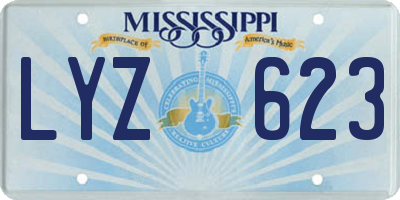 MS license plate LYZ623