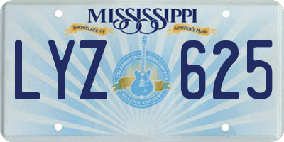 MS license plate LYZ625