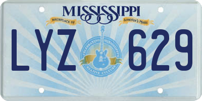 MS license plate LYZ629