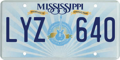 MS license plate LYZ640