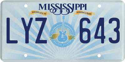 MS license plate LYZ643