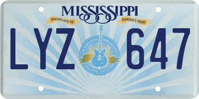MS license plate LYZ647