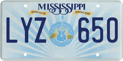 MS license plate LYZ650