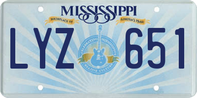 MS license plate LYZ651
