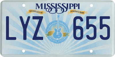 MS license plate LYZ655