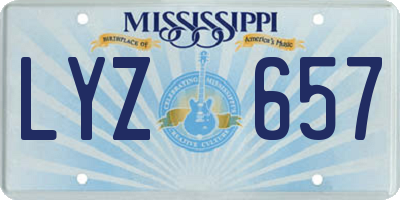 MS license plate LYZ657
